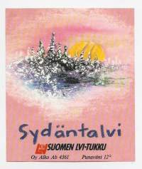 Suomen LVI-tukku  / Sydäntalvi alko nr 4361 - mainos viinietiketti viinaetiketti