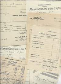 Laitila lippua lappua 1920 -30 luvun vaiheesta   -  firmalomake n 15 kpl erä
