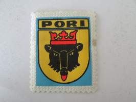 Pori -kangasmerkki / matkailumerkki / hihamerkki / badge -pohjaväri valkoinen