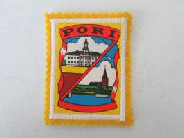 Pori -kangasmerkki / matkailumerkki / hihamerkki / badge -pohjaväri keltainen