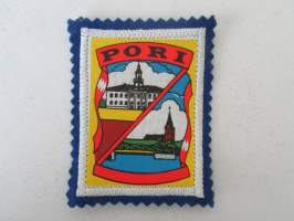 Pori -kangasmerkki / matkailumerkki / hihamerkki / badge -pohjaväri sininen