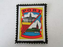 Pori -kangasmerkki / matkailumerkki / hihamerkki / badge -pohjaväri musta