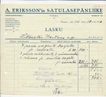 A Eriksson´s Satulasepänliike Turku 1936 -  firmalomake