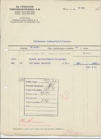 De Förenade Torvindustrierna Ab Perniö 1922 -  firmalomake