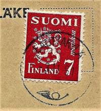 Kunnallisvero ja kansaneläke maksu 1951 Huittinen - loistoleima Lauttakylä 3.11.51