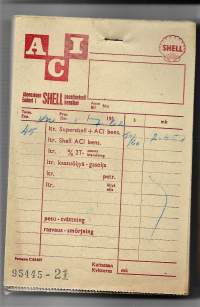 Shell huoltoasemakuitti 1962  - firmalomake  n 42 kpl nippu
