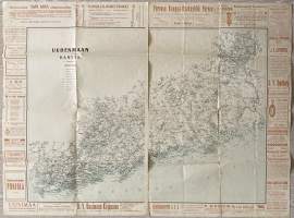 Uudenmaan kartta vuodelta 1906 - Uusimaa -lehden julkaisu