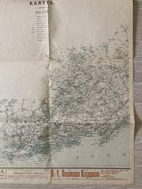 Uudenmaan kartta vuodelta 1906 - Uusimaa -lehden julkaisu