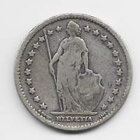 Sveitsi 1 Franc 1901 - ulkomainen kolikko hopeaa 5 g  .835
