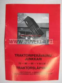 Traktoriperävaunu Junkkari 70-80-85-V85LM Traktorsläpvagn -käyttöohje ja varaosakirja / bruksanvisning och reservdelskatalog