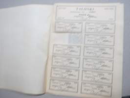Poke Oy (Polkupyöräkauppiaiden Keskusliike Oy) -Polkupyöräkorjaamo Ajokki sarja B osakkeet nr 13233 1 osake 1 000 mk, Helsinki 1951 -osakekirja