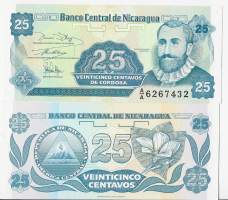 Nicaragua 25 Cantavos  de Cordoba 1990  seteli
