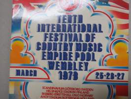 Tenth International Festival of Country Music - Empire Pool Wembley 1978 +nScandinavium Göteborg, Ice Stadium Helsinki, Ekeberg Oslo, Ahoy Stadium rotterdam -ohjelma