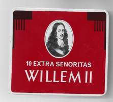 Willem II Vextra senoritas, tyhjä sikarilaatikko peltiä , tuotepakkaus, koko 11x13x2 cm