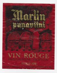 Marlin Punaviini  Alko nr 391 - viinietiketti viinaetiketti