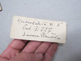 Mary E. Laxtröm, Lakitieteen ylippilas -käyntikortti / visit card