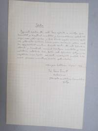 Helsingin suomalainen jatko-opisto  1927 -todistus, allekirjoitus Einar Fieandt