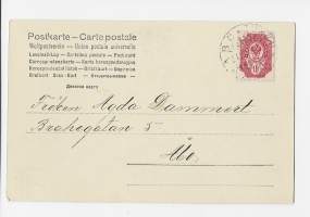 Nukkeäiti   - postikortti lapsipostikortti  kulkenut 1902