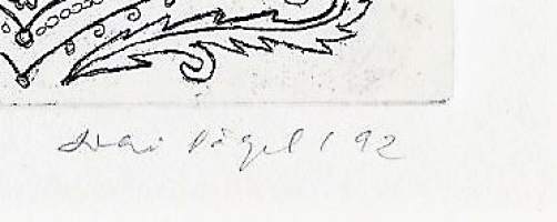 Silvi Väljad, &quot;grafiikka&quot; ex libris sign -92 11x8 cm