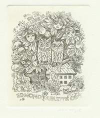 Silvi Väljad, &quot;grafiikka&quot; ex libris sign -92 11x8 cm