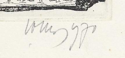 Evald Okas - Ex Libris sign -70 etsaus 10x7  cm
