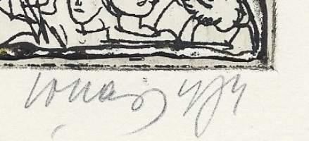 Evald Okas - Ex Libris sign -74 etsaus 16x7  cm