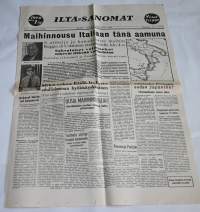 Ilta-sanomat syyskuun 3. p:nä 1943  Näköispainos sodan lehdet