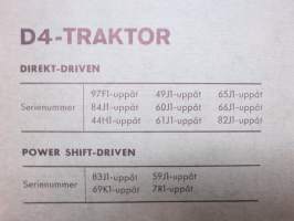 Caterpillar D4-traktor Serviceinstruktioner, direktdriven &amp; Power-Shift-driven