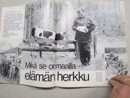 Me Naiset 1977 nr 41, 13.10.1977, Sirkka ja Teuvo Aura, Syysmuotia, Asser Fagerström, Lääkintävoimistelija ammattina, Depressio, Elämää maalla, Eteistilat, ym.