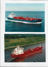 Gaschem Baltic ja Bergstraum - laivavalokuva  valokuva tietoja takana 13x18 cm  2 kpl