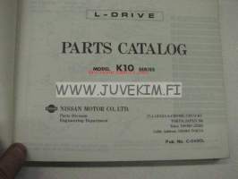 Nissan Model K10series L-drive mar.1984 issue (1985 eteenpäin) Parts Catalog -varaosaluettelo