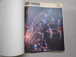 Työn lomassa - Kymppi 1964-1973 sidotut vuosikerrat 10 vuoden jakso - Säästöpankkien asiakaslehti, monipuolinen ja osin hyvinkin populääriaiheinen sisältö