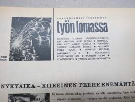 Työn lomassa - Kymppi 1964-1973 sidotut vuosikerrat 10 vuoden jakso - Säästöpankkien asiakaslehti, monipuolinen ja osin hyvinkin populääriaiheinen sisältö