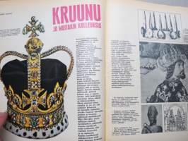 Työn lomassa - Kymppi 1964-1973 sidotut vuosikerrat 10 vuoden jakso - Säästöpankkien asiakaslehti, monipuolinen ja osin hyvinkin populääriaiheinen sisältö