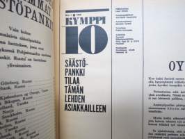 Työn lomassa - Kymppi 1964-1973 sidotut vuosikerrat 10 vuoden jakso - Säästöpankkien asiakaslehti, monipuolinen ja osin hyvinkin populääriaiheinen sisältö