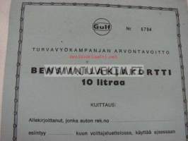 Gulf turvavyökampanjan arvontavoitto - Bensiinilahjakortti 10 litraa nr 6794