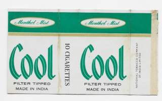 Cool     -  tupakka-aski saumoista avattu tupakkaetiketti