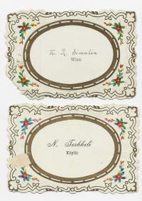 1800-luvun käyntikortteja 2 kpl erä