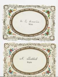 1800-luvun käyntikortteja 2 kpl erä