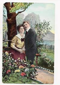 Poski vasten poskea ja   - postikortti kulkenut 19011
