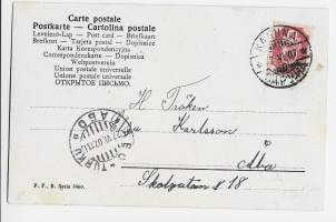 Keittiöromantiikkaa   - postikortti kulkenut 1907