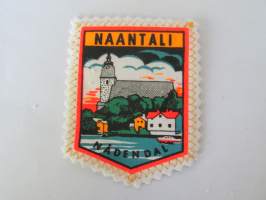 Naantali -Nådendal -kangasmerkki / matkailumerkki / hihamerkki / badge -pohjaväri valkoinen