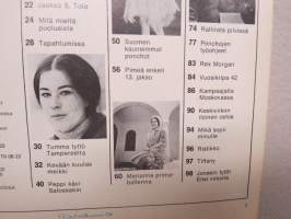 Me Naiset 1970 nr 10, 11.3.1970, Ponchokilpailu, Sylvi Kekkonen 70 v., Soppaa - soppaa, Lapsi nyt vai myöhemmin, Näyttelijä Riitta Selin, Peppi - Inger Nilsson, ym.