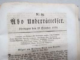 Åbo Underrättelser 1830 -inbunden årsgång / sidottu vuosikerta