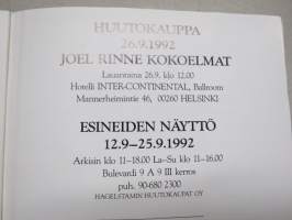 Joel Rinne Kokoelmat - Hagelstam Huutokauppa - Auktion 26.9.1992 -huutokauppaluettelo