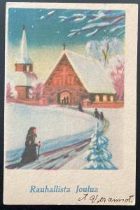 Vanha joulukortti - Aitoo -leima ja merkki 1942