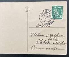 Vanha joulukortti - Aitoo -leima ja merkki 1942