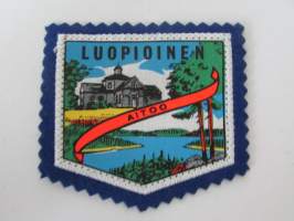 Luopioinen - Aitoo -kangasmerkki / matkailumerkki / hihamerkki / badge -pohjaväri sininen
