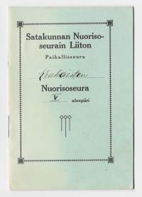 Satakunnan Nuorisoseurain Liitto Jäsenkirja 1918