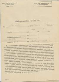 Viljelyssuunnitelma vuodelle 1944 Maatalousministeriö Tuotanto-osasto